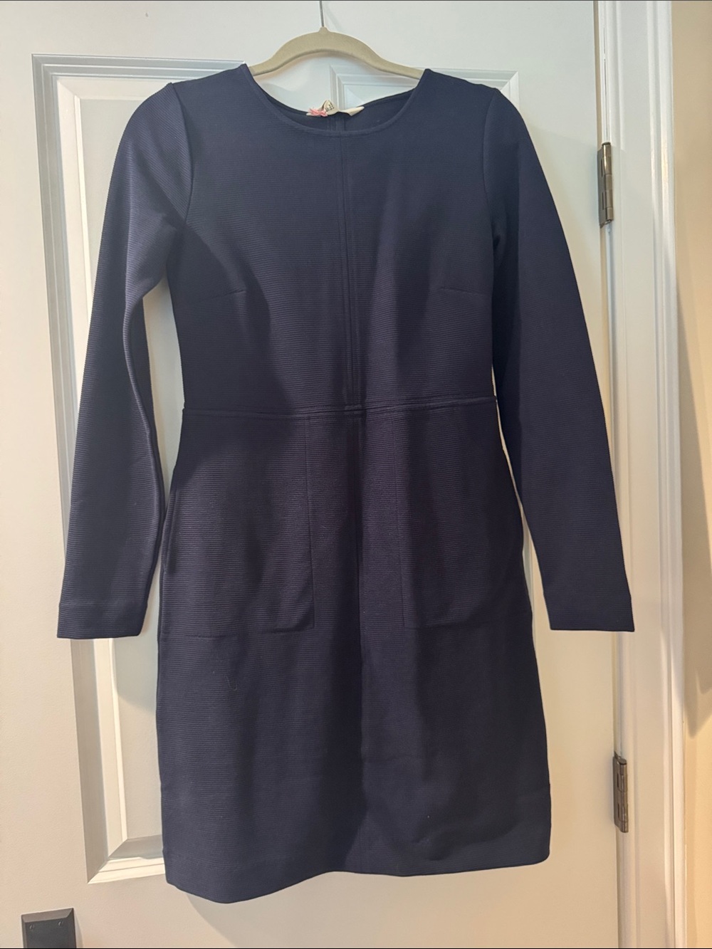 Boden Dark Navy Long-Sleeve Ponte Sheath Dress